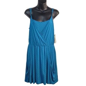 Pieces Kenzie Dress Women's Blue Black Dot Size M NWT